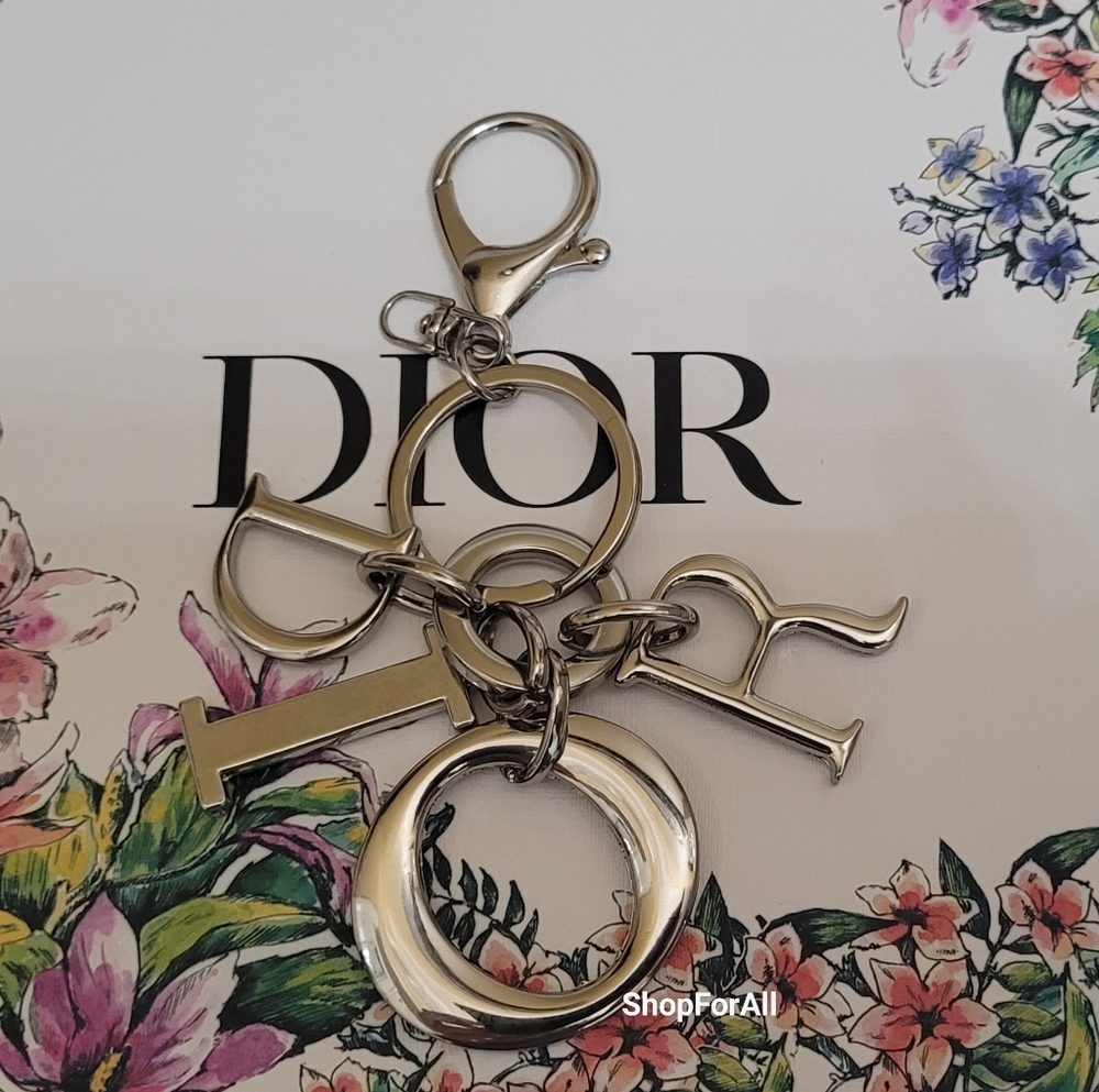 Dior Silver Metal 'D I O R' Letter Keyring Charm - Picture 6 of 8